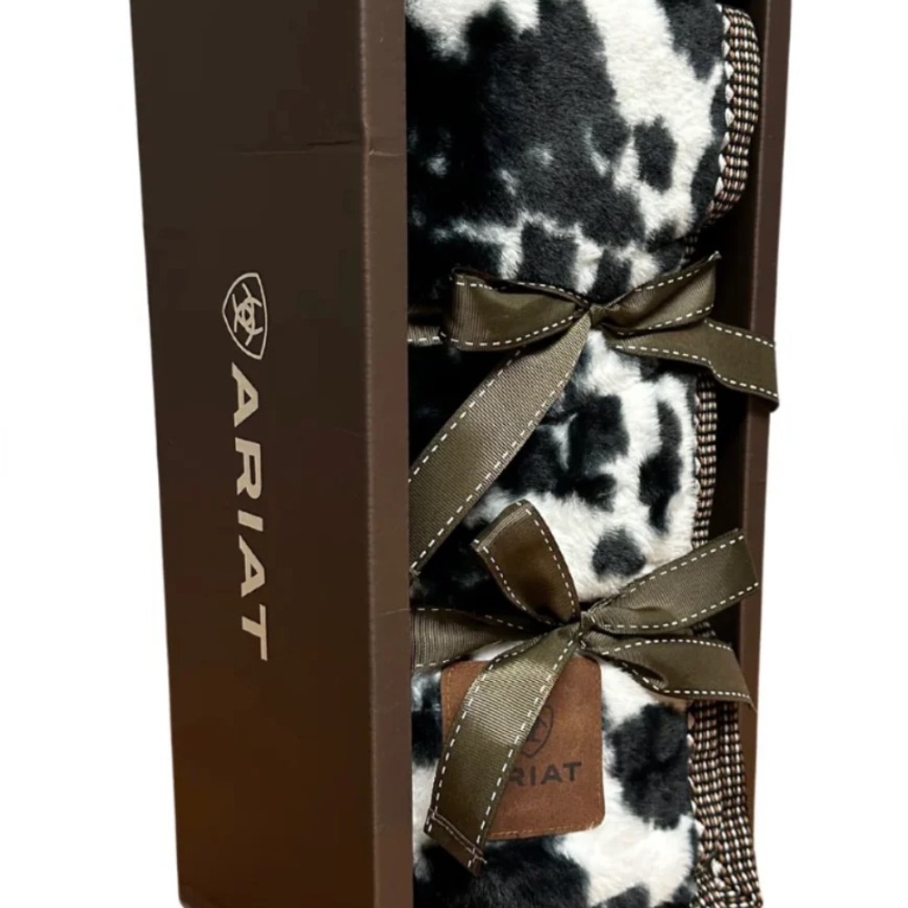 Ariat Black and White Cow Patterned Throw
